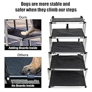 Dog-Car-Ramps-for-Large-Dogs-WHDPETS-Aluminum-Dog-Stairs-Support-up-to-180lbs-Foldable-Pet-Ladder-Ramp-with-Nonslip-Surface-for-High-Beds-Trucks-Cars-and-SUV-5-Steps - Cucciolini Doodles   Dog-Car-Ramps-for-Large-Dogs-WHDPETS-Aluminum-Dog-Stairs-Support-up-to-180lbs-Foldable-Pet-Ladder-Ramp-with-Nonslip-Surface-for-High-Beds-Trucks-Cars-and-SUV-5-Steps