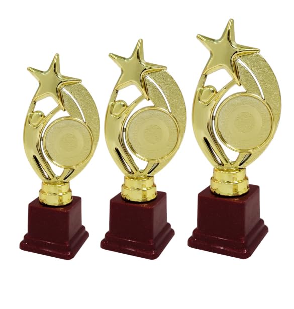 Ananta Design Gifts New Cusomized Gold Metallic Fibre Big Size Trophy & Medal Award for Winner Football Cricket Championship World Cup Kabaddi Karate 1st 2nd 3rd Runner-up Prize Pack of 3 (Athletic) (B0CRQFXQL3) Amazon Price History, Amazon Price Tracker