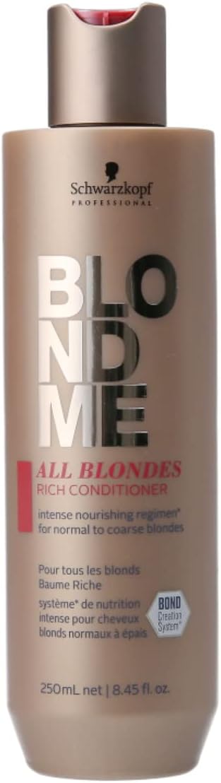 BlondMe All Blondes Rich Conditioner – Nourishing Daily Treatment Strength Elasticity and Shine for Normal to Coarse Color Treated Natural Blonde Hair ml