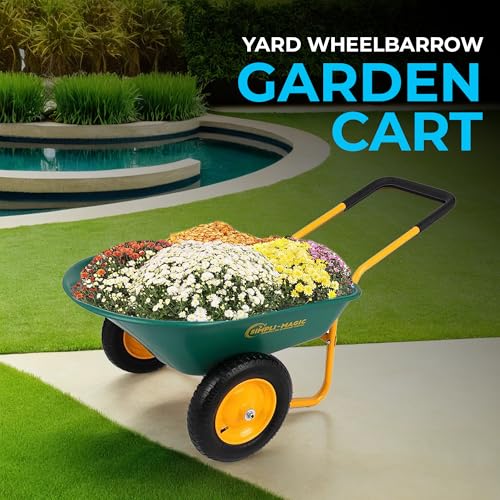 Simpli-Magic 79550 Premium Dual-Wheel Home Utility Yard Wheelbarrow Garden Cart W/Built-In Stand thumb #1