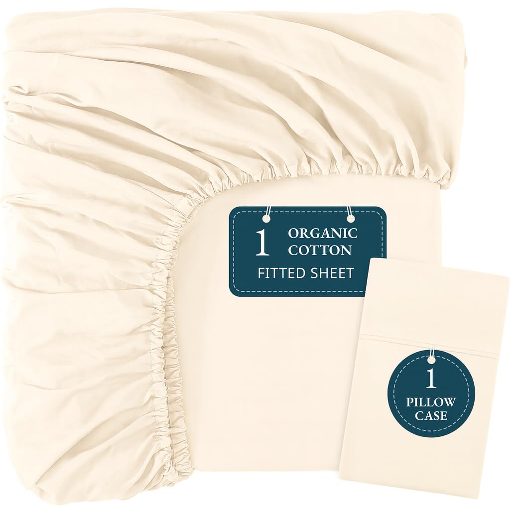 Housse de couette 100% coton bio percale LANE LINEN parure de lit 2p