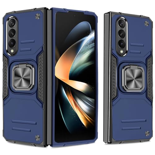 JSCOMYAP Galaxy z fold4 �P�[�X�p zfold4 �X�}�z�P�[�X + Samsung Galaxy z fold 4 ?���K���X �t�B����,�����O �X�^���h�@�\ �t�� �g�уP�[�X �ϏՌ� ���u���@�\ Case Cover �T���X�� �M��