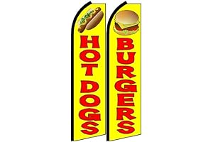 Hot Dog & Burger Swooper Flags 2-Pack for Business Advertising