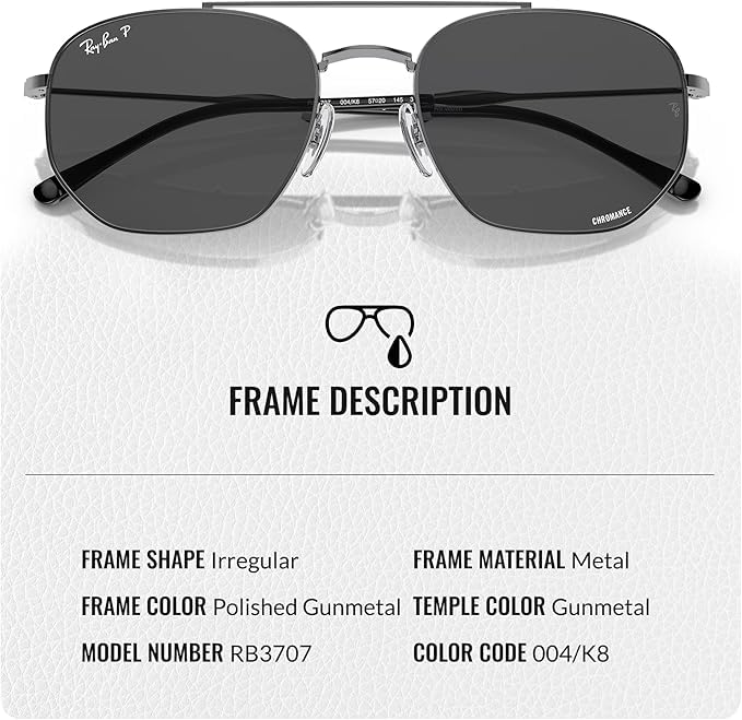 Image of Ray-Ban RB3707 Square-Round Shaped Sunglasses for Men & Women with Official RAYBAN Eyewear Kit