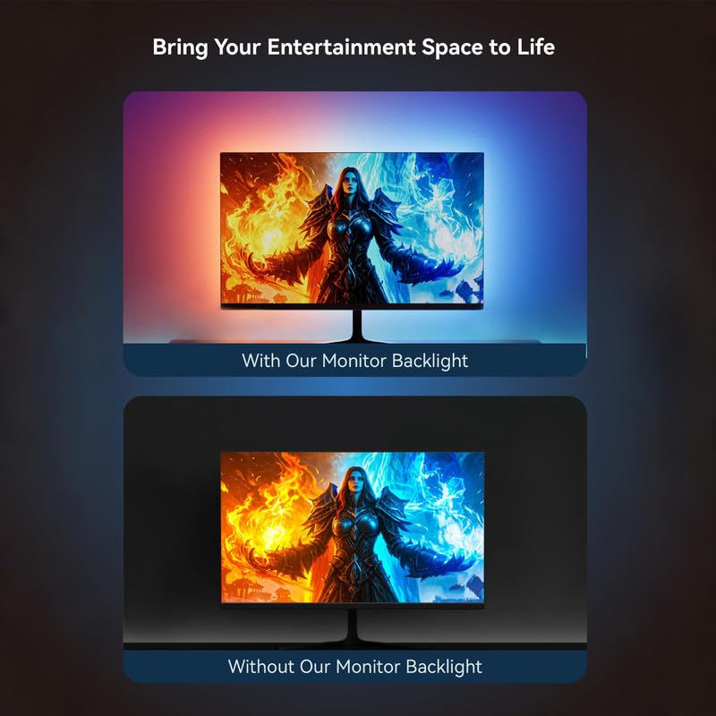 Skydimo - Monitor ARGB LED da 24 pollici, retroilluminazione per PC con sincronizzazione dello schermo e della musica, luce ambientale dinamica, alimentazione USB, controllo software per gaming