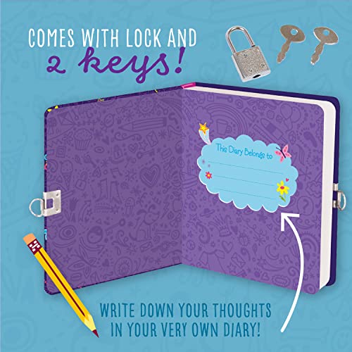 Peaceable Kingdom Secrets, Dreams And Wishes Glow In The Dark 6.25" Lock And Key, Lined Page Diary For Kids #TOP2