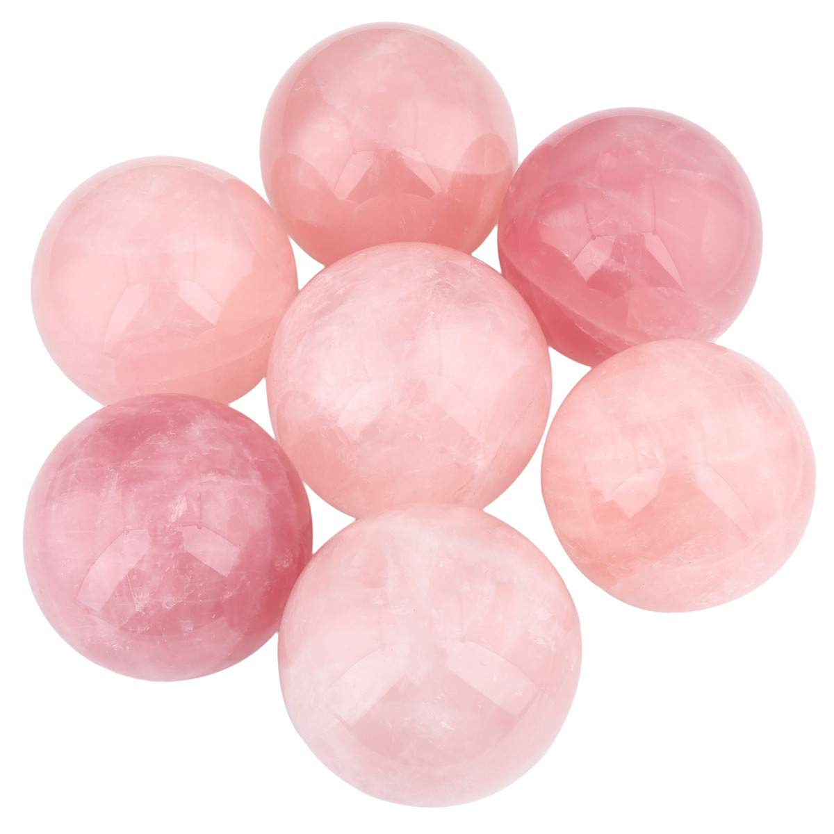 mookaitedecor 60-65mm Natural Small Pink Rose Quartz Crystal Ball with Wooden Stand - Image 2