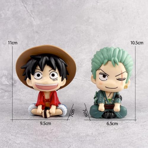 Image of Awestuffs Luffy Zoro Set 1 Piece Miniature Anime Action Figures Manga Collectible (Set of 2)