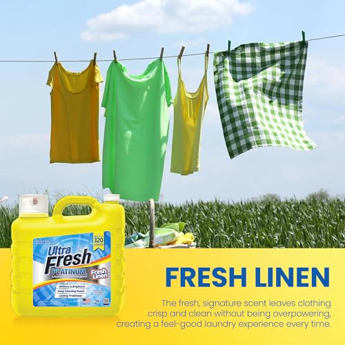 Image of Ultra Fresh 2 Pack Platinum Liquid Laundry Detergent up to 320 Loads, Fresh Linen - Deep Cleaning Power and Fresh Scent for Washing Clothes