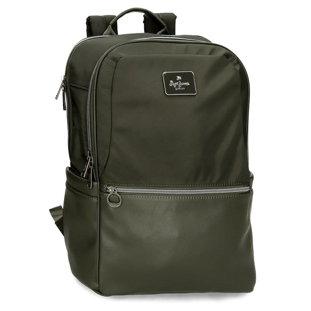 Pepe Jeans Christine Mochila para portátil, Fabricada en poliéster y Detalles de Piel sintética. Tirantes Anchos, ergonómicos y Acolchados Que se adaptan Perfectamente a la Espalda
