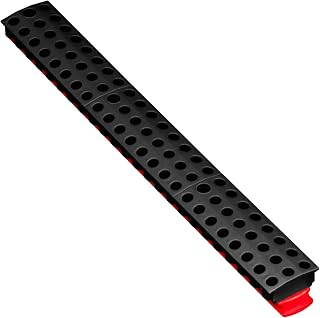 Ernst Manufacturing 72 Tool Magnetic Bit Bar, 1/4" Hex Bit Organizer with Magnetic Base, Screwdriver Bit Tray - Red/Black