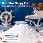 Potaroma Cat Toys Bite-Sized Flopping Fish with Catnip, Realistic Tap-Activated Moving Kitten Kicker, 3 Floppy Mode Wiggle Sardine/Saury/Yellow Croaker Interactive Motion Kitty Exercise - Image 3