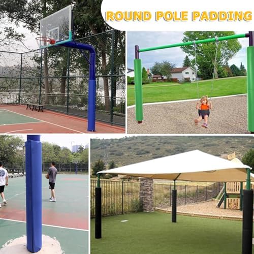 Blue Pole Padding Basement Garage Support Pole Crash Pad, Heavy Duty Safety Pole Padding Fits Dia 2 3 4 5 6 7 8 9 10 12 14 16 18 20 in Post, All Weather Self-Adhesive Pole Protector Cover(H-4.9ft/150c