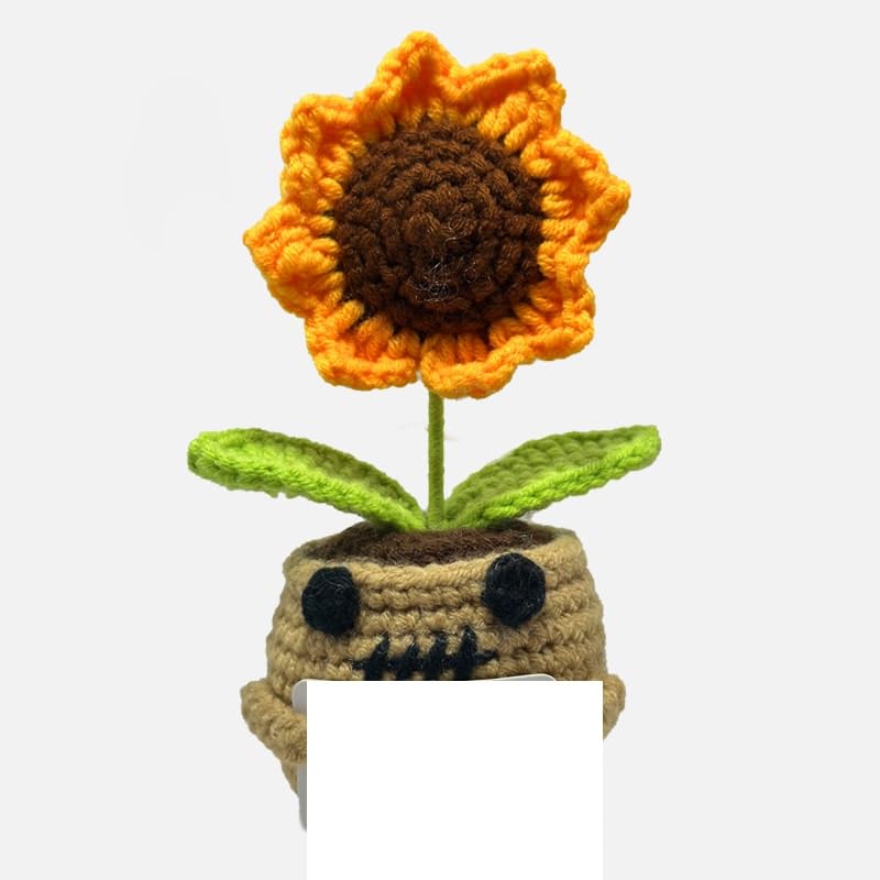 Tournesols tricotés fait à la main avec carte message crochet