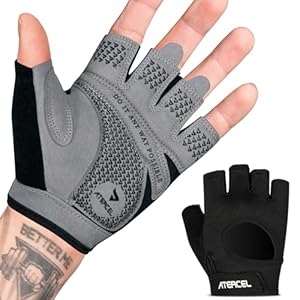 ATERCEL Weight Lifting Gloves Full Palm Protection, Workout Gloves for Gym, Cycling, Exercise, Breathable, Super Lightweight for Mens and Women