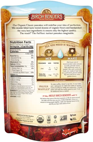 Birch Benders Pancake And Waffle Mix Variety: Organic Classic, Blueberry, Organic Confetti, Organic Chocolate Chip (Pack Of 4) With By The Cup Swivel Spoons #TOP5