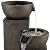Four Bowl Rustic Outdoor Floor Water Fountain 42" High with LED Light Cascading Decor for Garden Patio Backyard Deck Home Lawn Porch House Relaxation Exterior Balcony - John Timberland