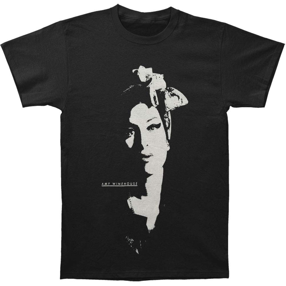 Amy Winehouse Men's Scarf Portrait Short Sleeve T-Shirt, Black, Medium