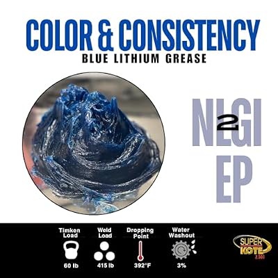Blue and Tacky Lithium Grease Superkote 2000 | NLGI 2 | Lubricant Grease | Extreme Pressure | High Temperature | Heavy Duty | Wheel Bearing Grease | Marine | Automotive | Blue Grease | 360 gr Can