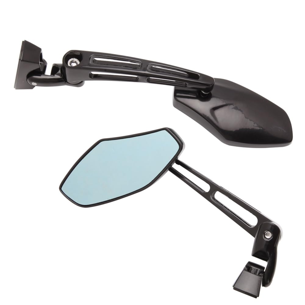 Rétroviseurs Moto Réglables CNC Aluminium Noir pour Yamaha YZF R1 98-12 et YZF R6 99-12