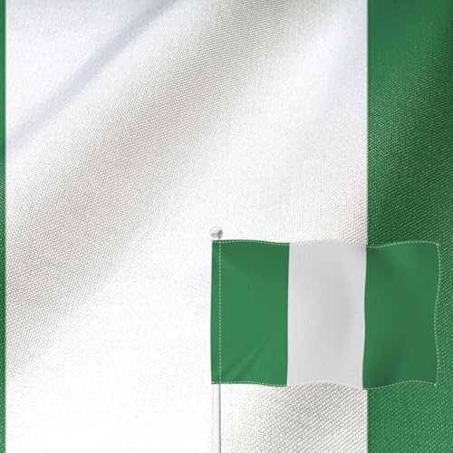 Drapeau du Nigéria 1,2x1,8 m haut de gamme à coutures renforcées