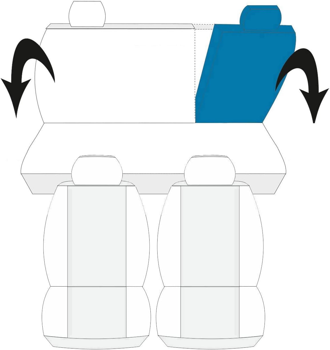 Rebeca Shop 500x Copri-sedili Auto Compatibili 500x | Set Coprisedile Anteriori e Posteriori | Logo Ricamato | Airbag Compatibile | Accessori Auto Interno … (Nero/Nero)