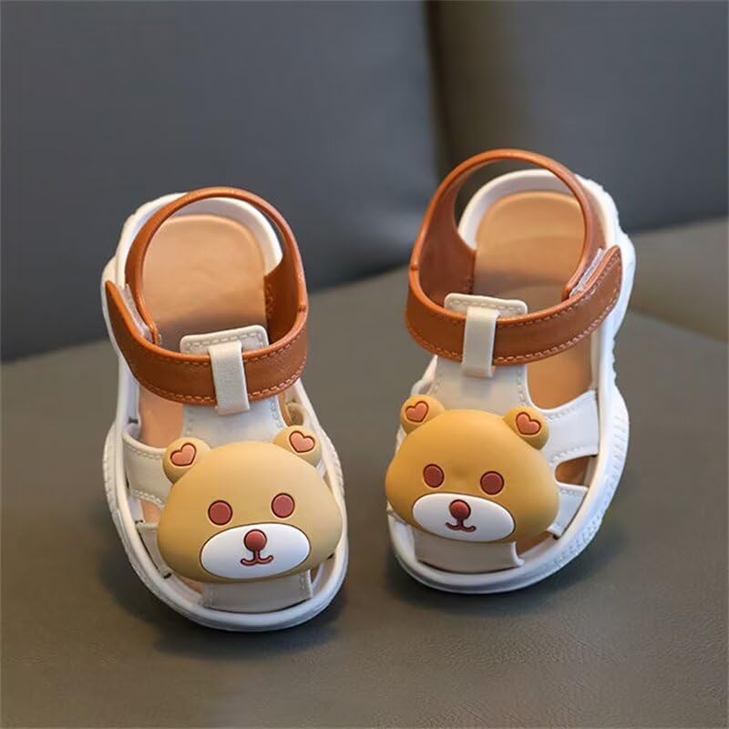 Zonkacen Baby Boy Girl Breathable Anti Skid Soft Summer Sandals for Outdoor Sport Athletic Home House School Playing Walk Vacation Coffee Bear Infant 3