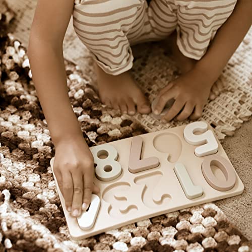 Image of Ali+Oli Baby Soft Silicone Number Puzzle Toys for Toddlers (11 Piece Set) - Montessori Learning Puzzle - Silicone Number Shape Sorter Toy
