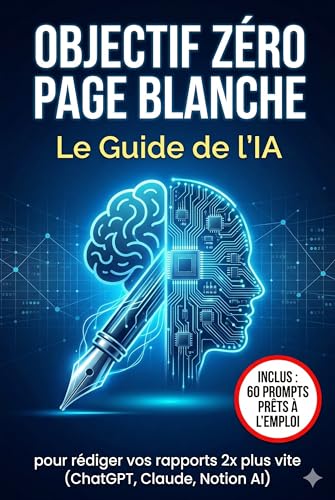 OBJECTIF ZÉRO PAGE BLANCHE: Le Guide de l'IA pour rédiger vos rapports 2x plus vite (ChatGPT, Claude, Notion AI)