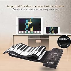 ATRNA 61 Touches Roll Up Piano, Silicone Souple Piano Portable Clavier Piano Pliable électronique Claviers Roll Out Piano - Les Beatles, Paul McCartney, John Lennon, RIngo Starr, George Harrison ATRNA 61 Touches Roll Up Piano, Silicone Souple Piano Portable Clavier Piano Pliable électronique Claviers Roll Out Piano – Image 4