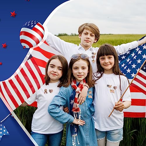 Inbagi American Flag Lapel Pins Bulk USA Waving Flag Pins Memorial Day Veteran Gifts Pins Souvenir Hat Men Women Patriotic4