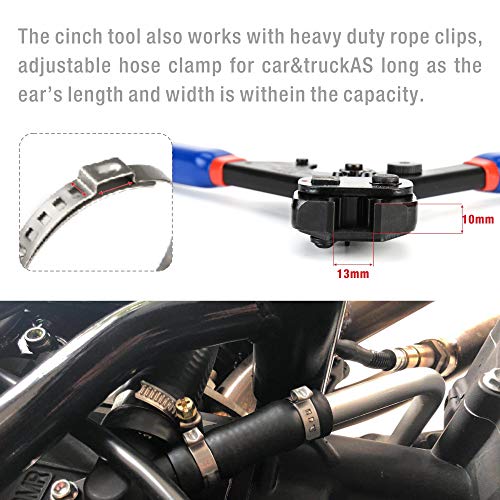 iCrimp Ratchet PEX Cinch Tool with Removing function for 3/8 to 1-inch Stainless Steel Clamps with 20PCS 1/2-inch and 10PCS 3/4-inch PEX Clamps and Pex Pipe Cutter- All in One