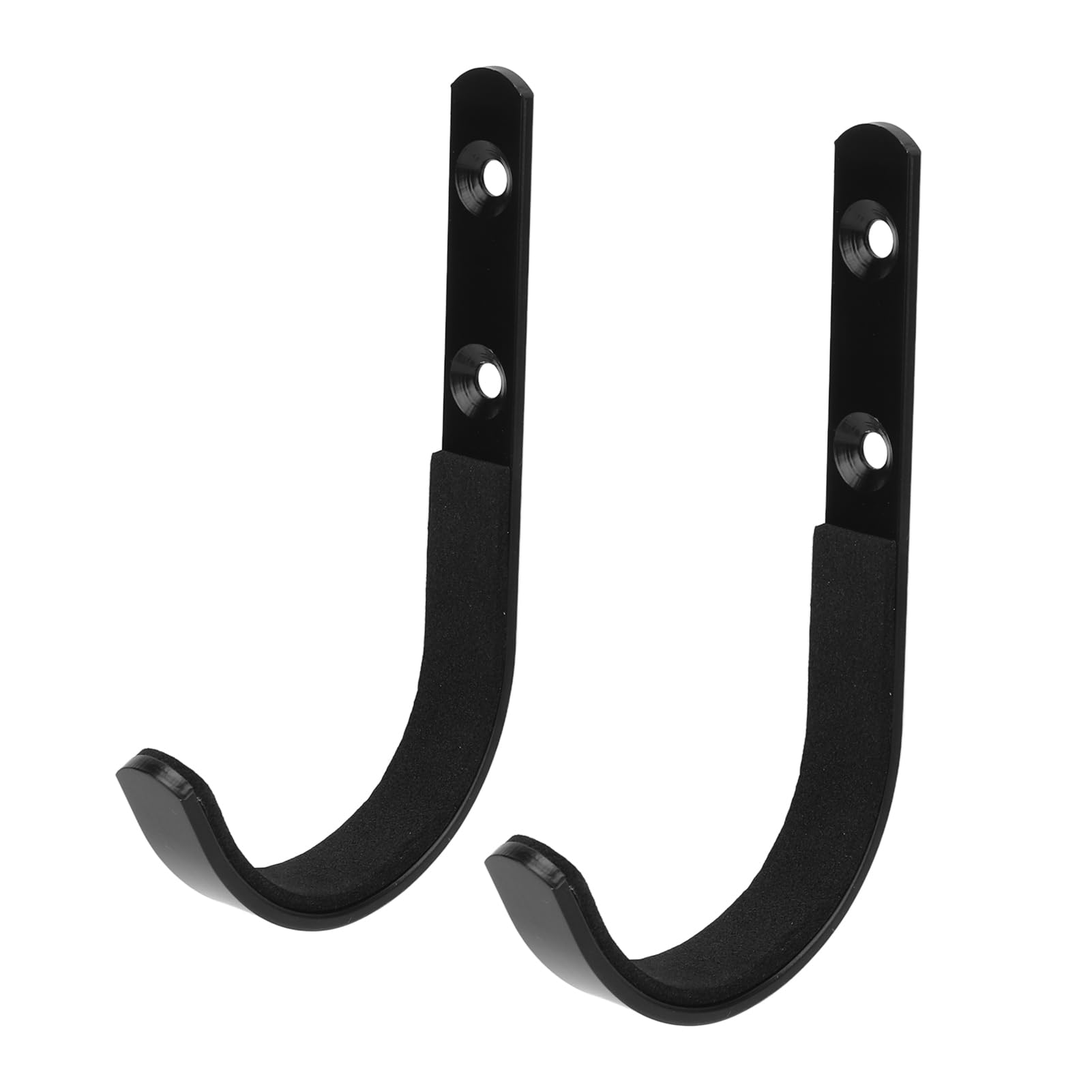 Fydun Wall Mount Hangers, 2PCS Stainless Steel Storage Rack Hangers, Quenched Polished Stands J Hook for Archery Bow Equipment Black Ry