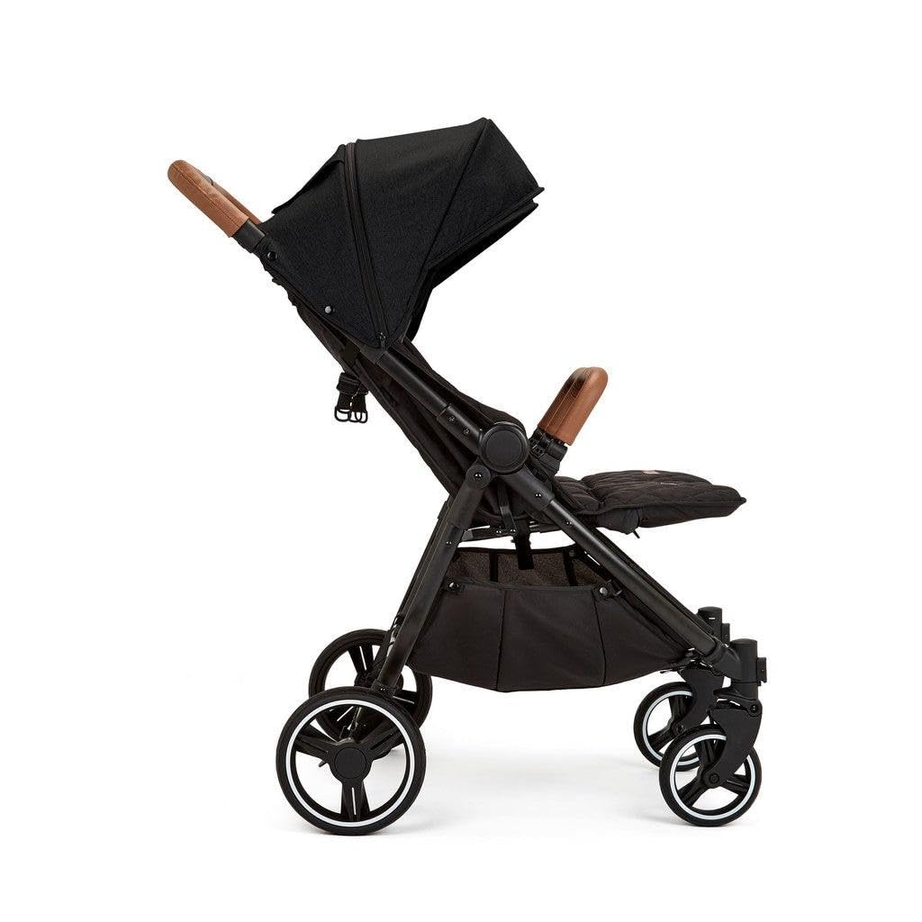 Ickle Bubba Venus Prime Poussette double légère et pliable avec cocon nouveau-né, 2 repose-pieds matelassés et housse de pluie, convient de la naissance à 15 kg (environ 3 ans*) (Noir)