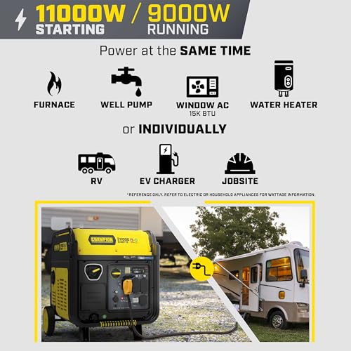 Image of Champion 11,000-Watt Electric Start Dual Fuel Portable Inverter Generator