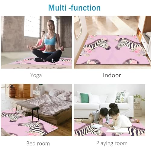 Zèbre Couronne Tapis d'entrée Résistant Lavable 90x150cm