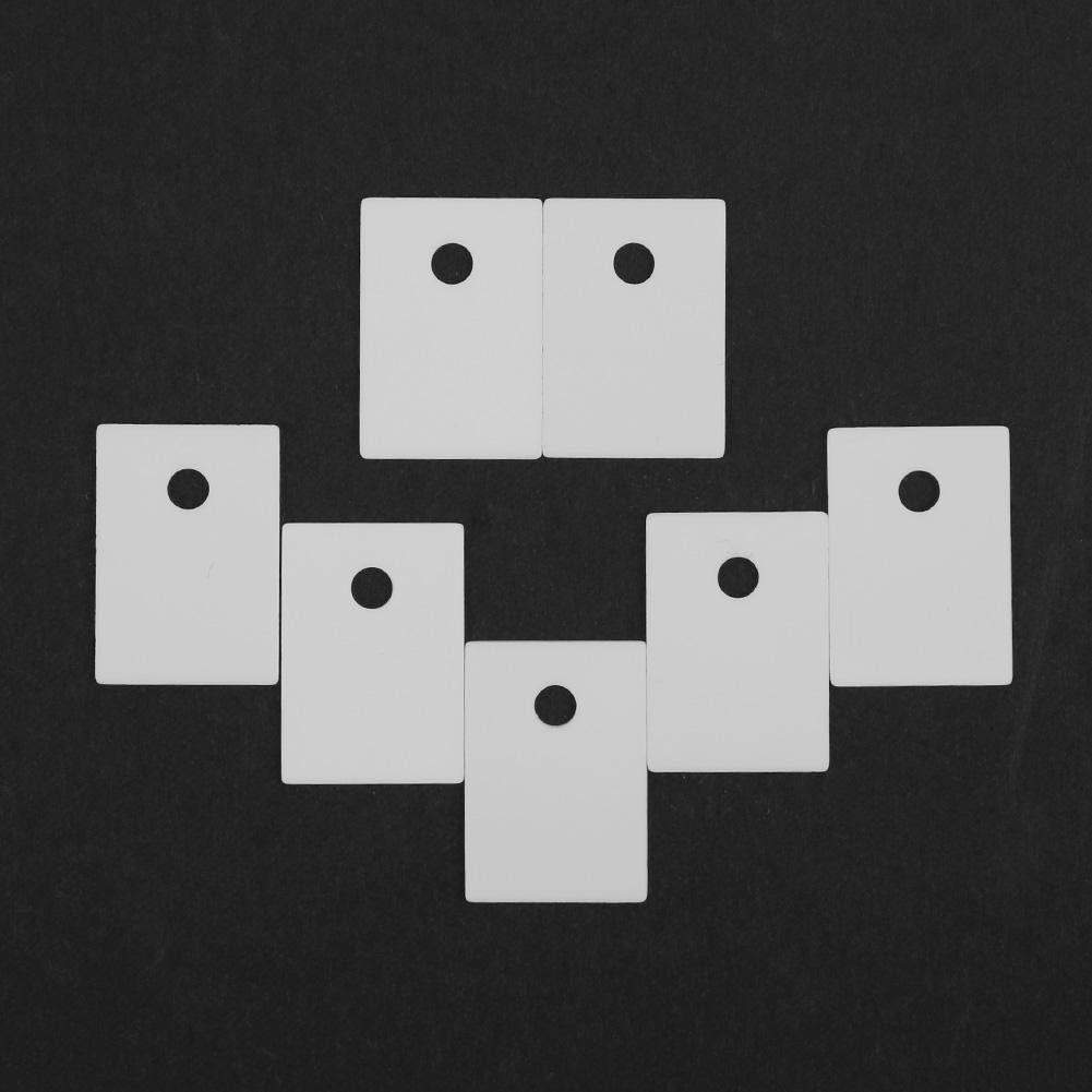 ViaGasaFamido Feuille Isolante Céramique TO-220 100 Pièces 14x20x1mm Haute Résistance Électrique et Excellente Conductivité Thermique pour Transistors MOSFET IGBT Trou 3.2mm