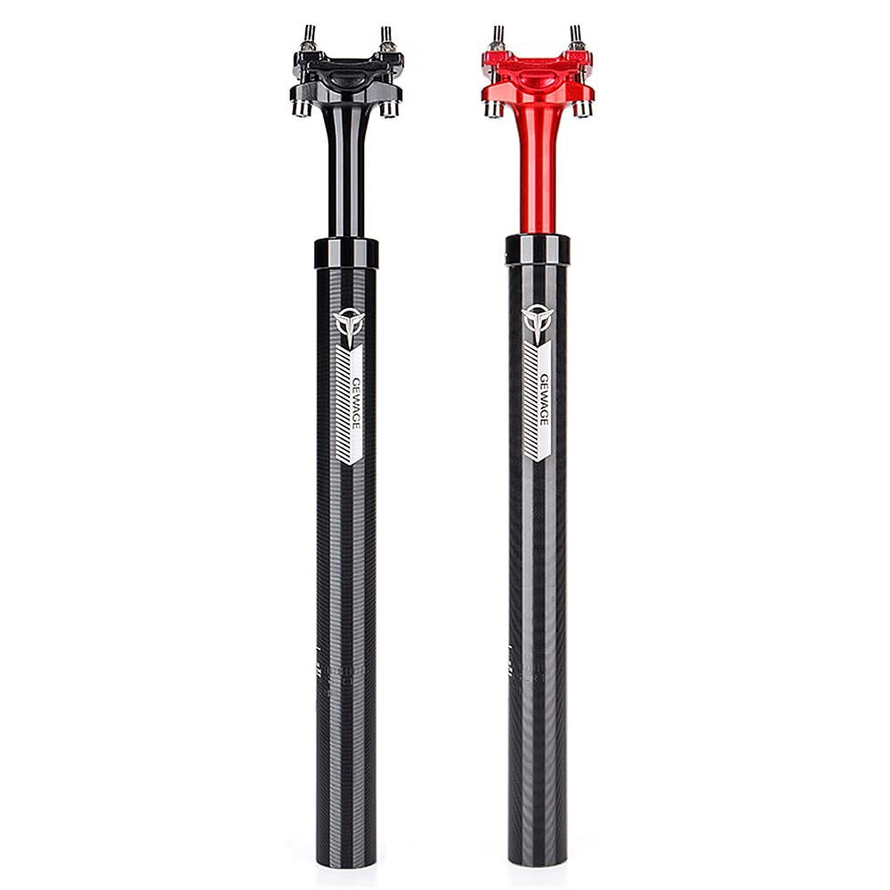 Reggisella per bici ammortizzato Reggisella per bicicletta ammortizzante Tubo sella regolabile per mountain bike Lega di alluminio Rosso Nero 27,2 mm 30,9 mm 31,6 mm (31,6 mm)