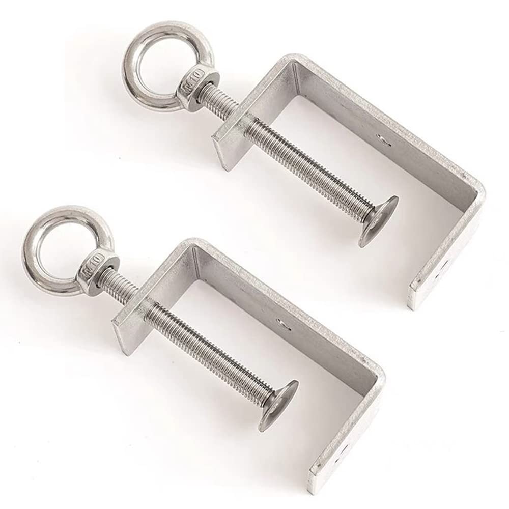 Pince Robuste Acier Inoxydable, 2 Pcs Serre-Joints C 47mm, Fixation Travail Bois, pour Bricolage, Soudage, l'Ébénisterie, Couleur Argent (avec Anneau de Levage)