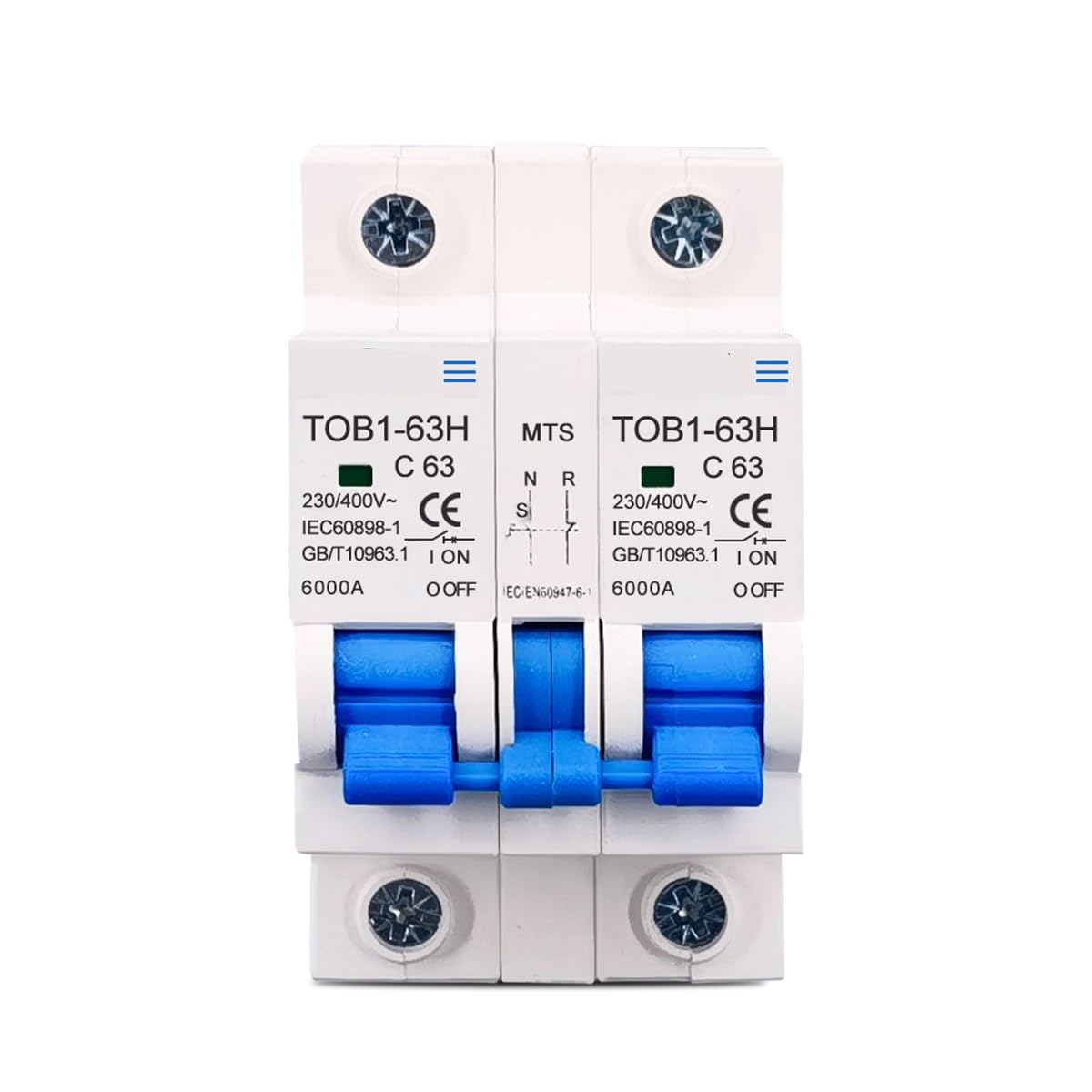 Interruttore automatico di trasferimento manuale a doppia alimentazione CA 1P+1P MCB 50HZ/60HZ 1 pz.(10A)