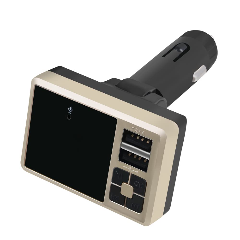 Datazone Wireless Bluetooth Car Fm Transmitter With Fast Dual Usb Charger Hands Free Calling, Gold, Dz- 950Kwd