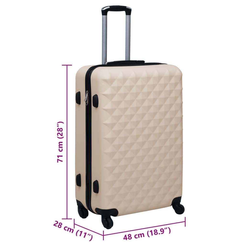 Walizka na kółkach z twardego tworzywa ABS, z podszewką z tkaniny, 48 x 28 x 71 cm, zamek bezpieczeństwa, 4 kółka 360 stopni, uchwyt do noszenia, bagaż podróżny na urlop, podróż samolotem i