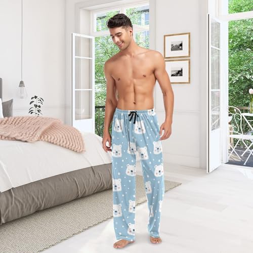 Polar Bear Light Blue Men's Pajama Pants for Men Lounge Pants Pajama Bottoms Soft Long Sleep Pant Lightweight3