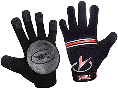 Longboard/Sliding/Free Ride Gloves with Quality Pucks - Black