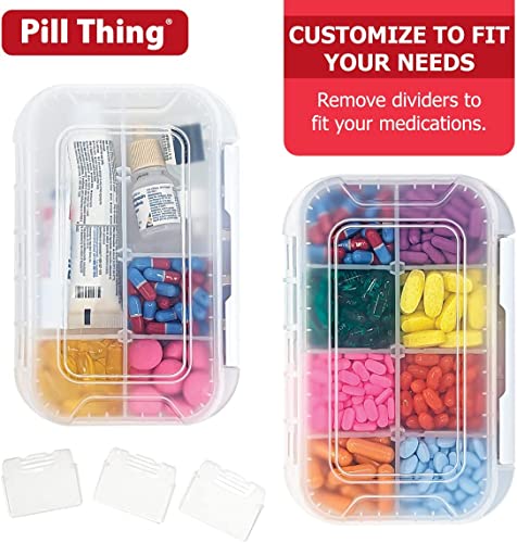 Pill Thing 8 Compartment Large Pill Case With Airtight Seal, Adjustable Dividers thumb #2