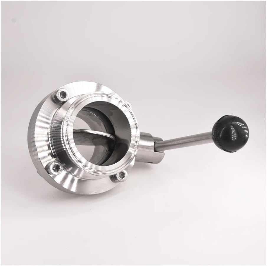 Fit 63mm Pipe OD x 2.5" Tri Clamp Sanitary Butterfly Flow Control Valve SUS 304 Stainless Beer Brewing Home