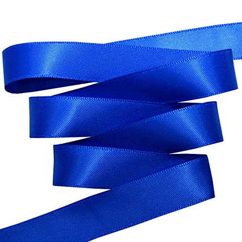 Image of Morex Ribbon 08816 /50-352 Double Face Satin Ribbon, 3 /8 inchx 50 Yd, Electric Blue