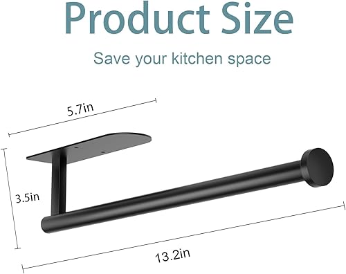 Miniatura 6 de Soporte para toallas de papel, autoadhesivo o montaje con tornillo, soporte para toallas de papel de montaje en pared, soporte para toallas de papel