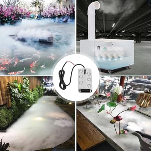 Nebulizzatore Ad Ultrasuoni 6 Teste, Nebulizzatore Ad Ultrasuoni Impermeabile, Umidificatore Nebulizzatore Ad Ultrasuoni per la Conservazione delle Verdure Paesaggio Atmosfera di