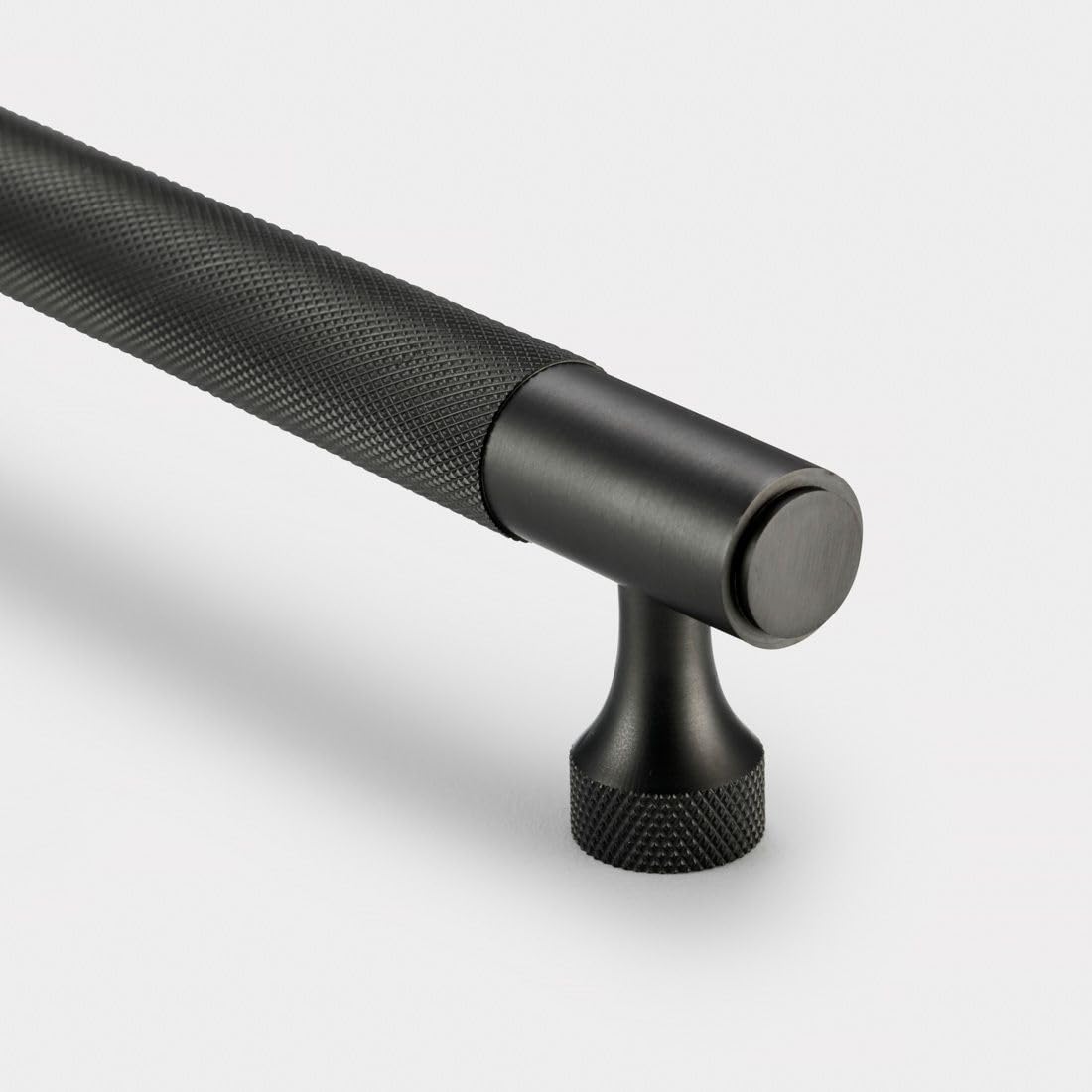 Pushka Home Ltd Gunmetal Grey Pushka Home Brass Knurled Internal Cabinet Handles In (128Mm (Hole To Hole))